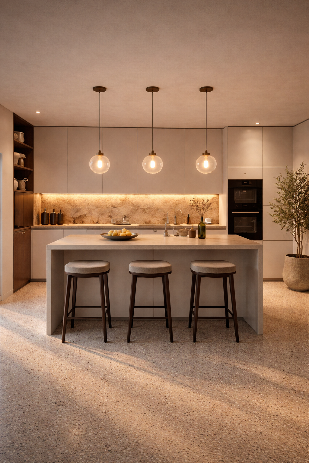 Render fotorrealista de cocina — trabajo del instructor