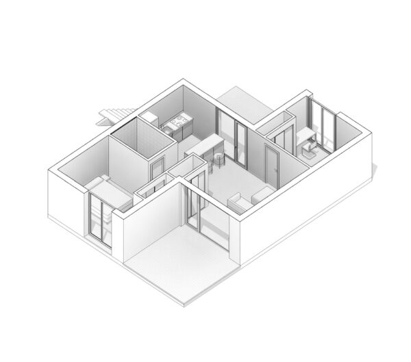 revit iniciación vista 3d planta baja lado 1