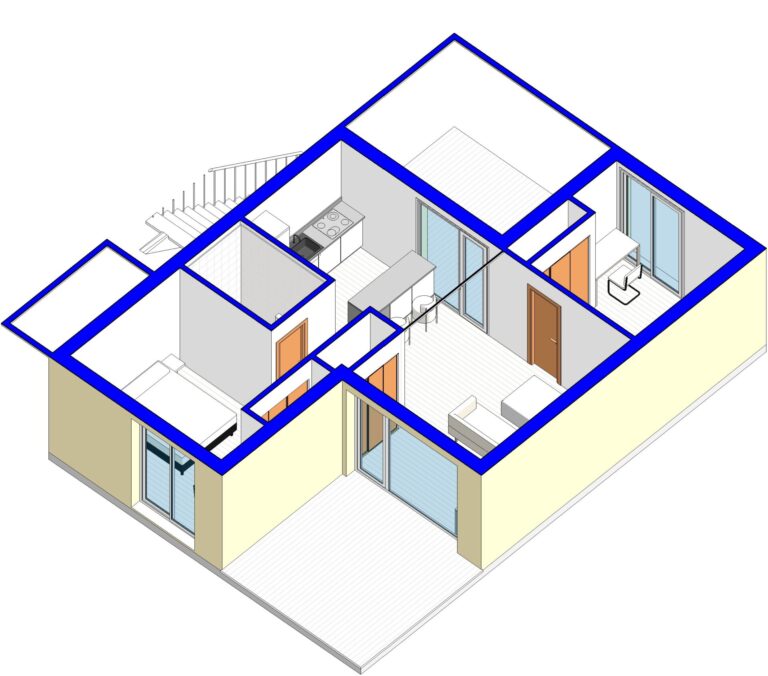 revit iniciación vista 3d planta baja lado 1 opción 2