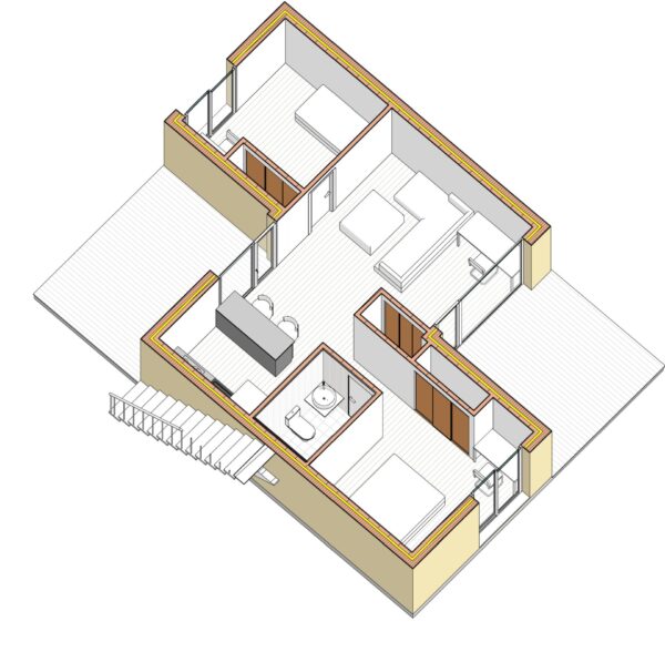revit iniciación vista 3d planta baja lado 2 opción 2