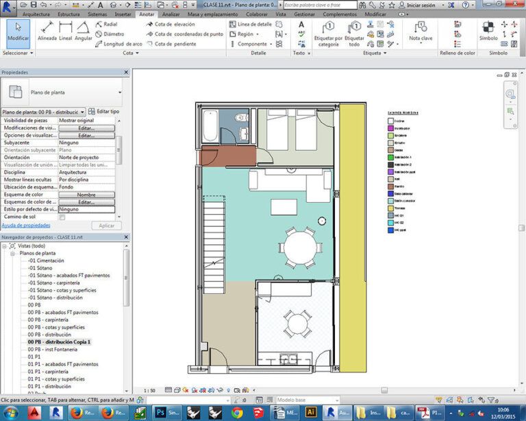 revit galeria 12 plano habitaciones